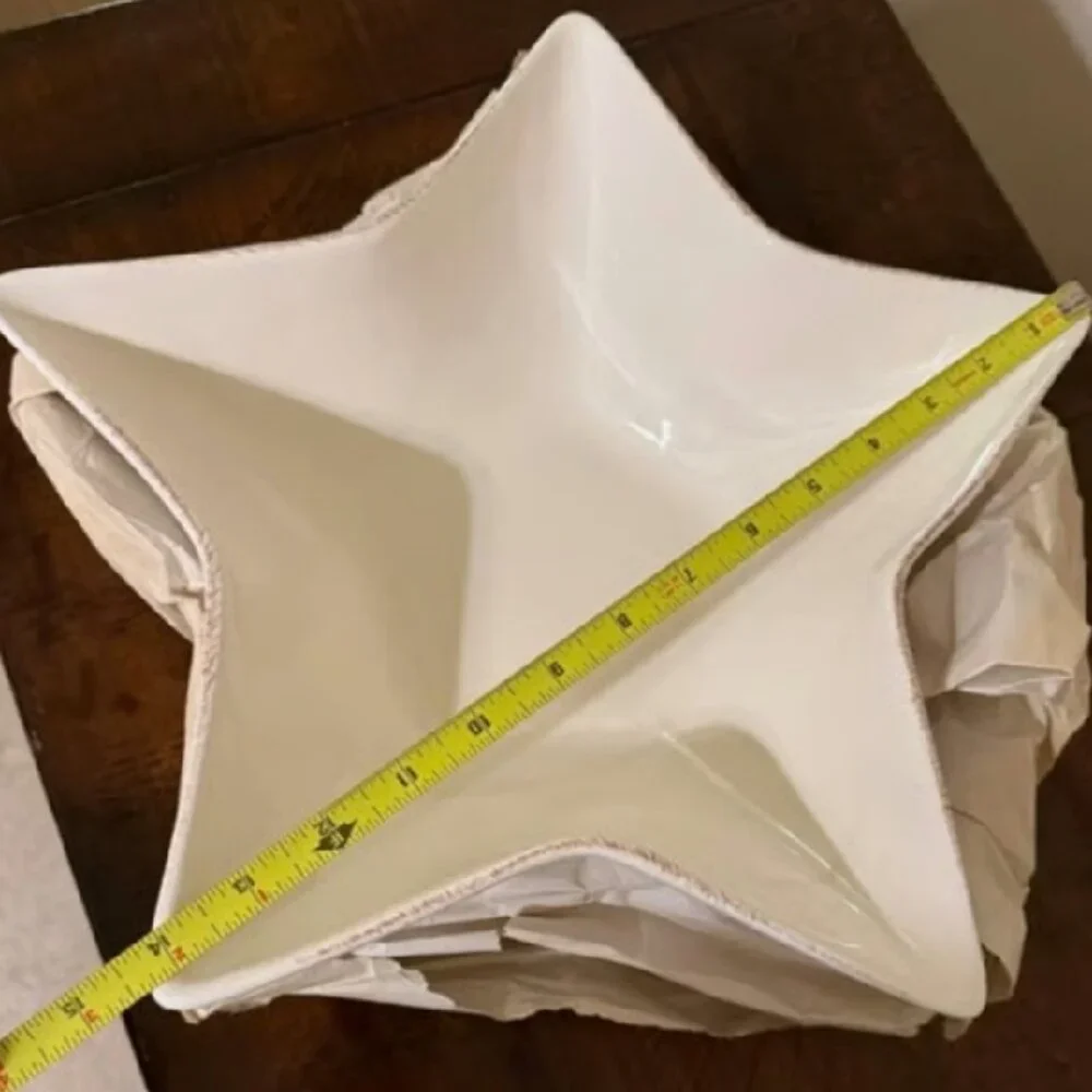 NEW Pottery Barn Star Serving Bowl | NWOT White Ivory Rustic Stoneware Bowl